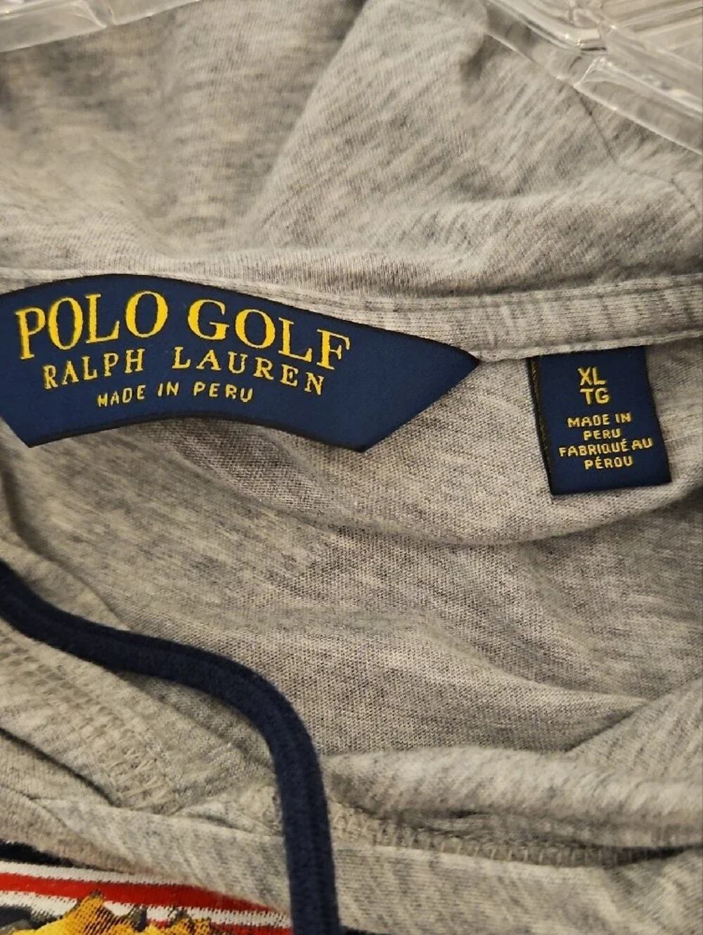 Polo by Ralph Lauren XL Light Gray Polo Bear Golf Hooded Long-Sleeve Shirt